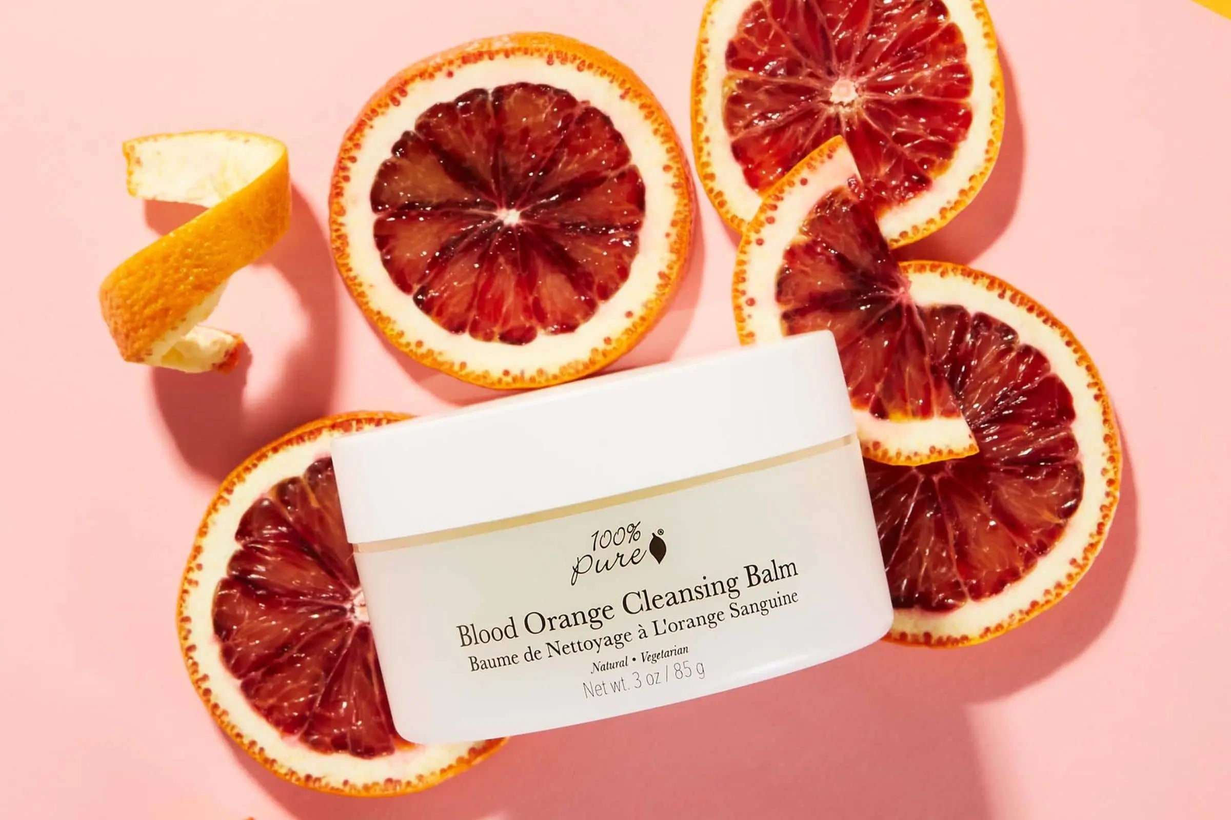 100% PURE Blood Orange Cleansing Balm with natural ingredients